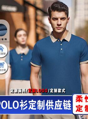 冰丝服T恤定制印logo餐饮奶茶店员工服polo衫印logo橙色工装