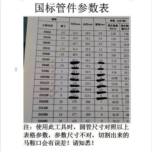 圆管画线神器马鞍口下料工具对接直管三通放样划线模具工地专用