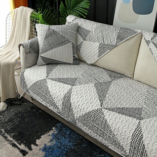 纯棉斜纹面料四季通用防滑颗粒夹棉加厚卡通条纹植物耐脏靠背巾罩