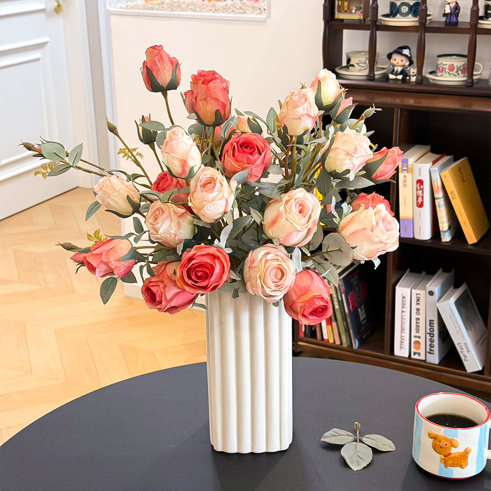 北夏-高档玫瑰花假花仿真花摆设