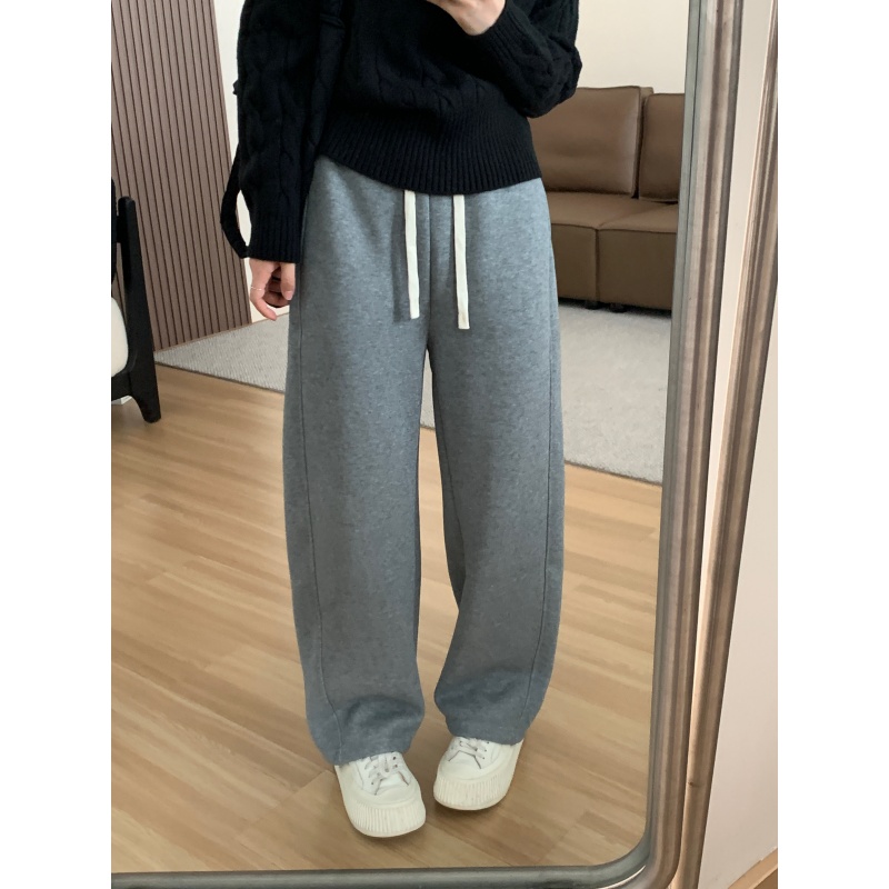 加绒保暖弯刀裤显瘦直筒裤