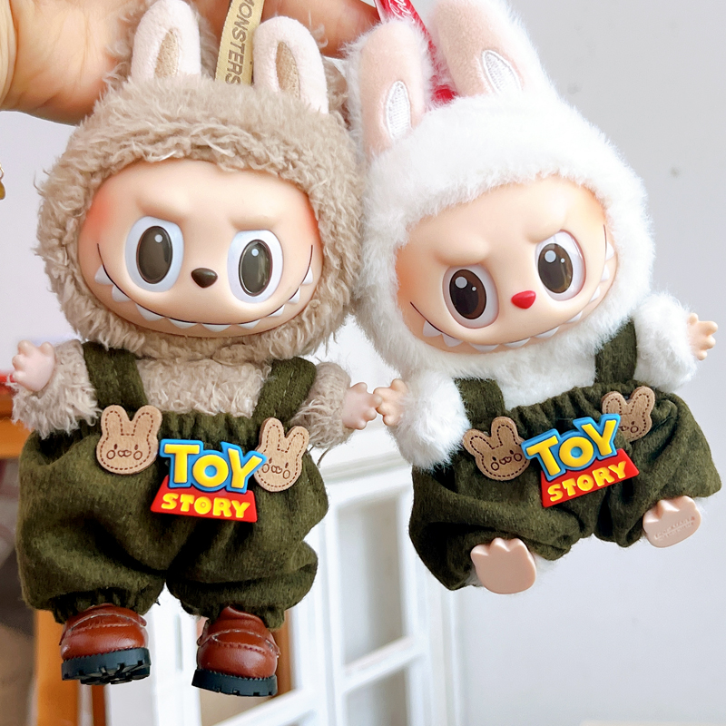 现货labubu娃衣一二三代拉布布衣服toy背带裤眼镜搪胶公仔着替穿