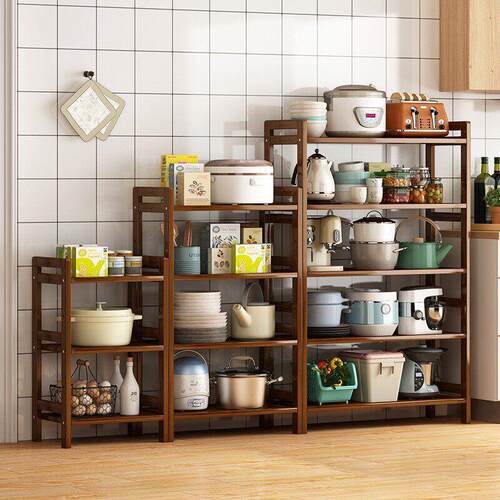 Kitchen Shelf Floor Standing Multi-Level Household Pan
