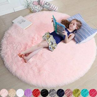 Fluffy Bedroom White Carpet Girls Shaggy For Rugs Round Soft