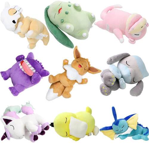 Kawaii Pokemon Sleeping Gengar Eevee Cubone Chikorita Soft