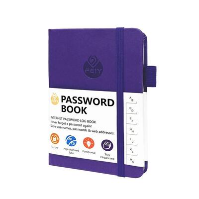 A6 Password Keeper Book with Alphabetical Tabs, Hardcover Pa