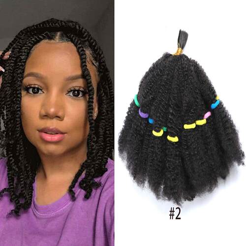 Afro Kinky Spring Twist Crochet Braids Hair Marley Braid0