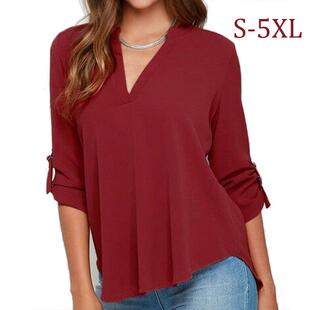 Plus Size Fat Women Summer Chiffon Shirts Ladies Blouses 5XL
