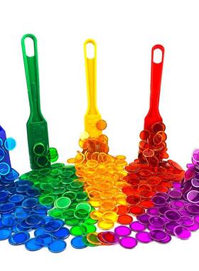 Montessori Magnetic Wands and Bingo Chips Games Color Counti