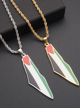 Palestine map Pendant necklace Stainless steel stylish