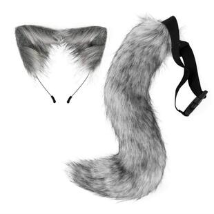 fur 狐狸尾巴耳朵 Halloween fox ear headband cat costume tail