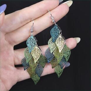 Earrings Earring Ethnic Drop Leaf Bohemian Nine Style Small