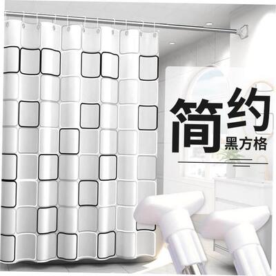 The bathroom shower curtain checkered PEVA Environmental