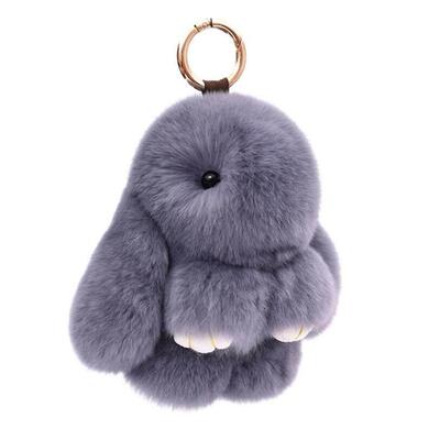 20 Color Fluffy Real Rabbit Fur Pompon Bunny Keychain Trinke