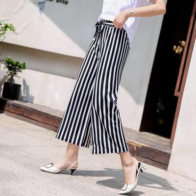 Spring/Summer pants loose women cropped wide leg pants