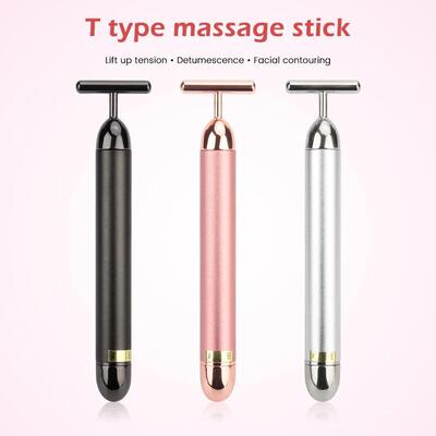 24K Gold Roller Vibrating Facial Massager Slimming Facial Sk