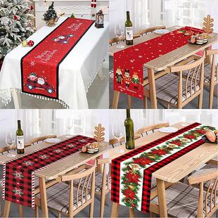 Runner Christmas Printed Table Xmas Flag