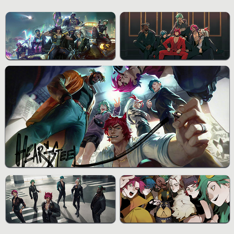 英雄联盟心之钢男团鼠标垫永恩瑟提凯隐EZ游戏超大加厚防水书桌垫