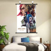 英雄联盟双城之战挂画金克丝蔚海报LOL游戏电竞免打孔装 饰画壁画