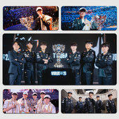 英雄联盟T1夺冠鼠标垫S15全球总决赛超大防水加厚锁边游戏书桌垫