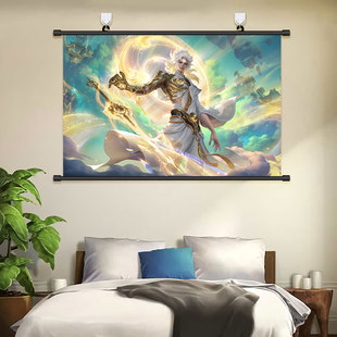 王者荣耀李白挂画碎月剑心海报诗剑行鸣剑曳影客厅卧室装饰画壁画