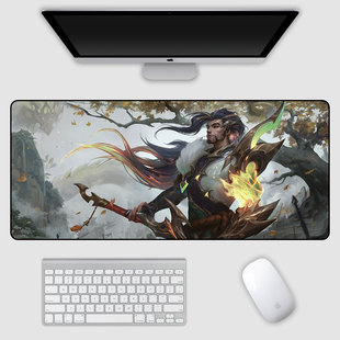 英雄联盟神龙尊者鼠标垫亚索盲僧卡莎超大加厚电竞防水桌垫