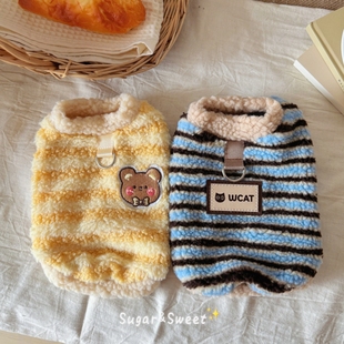 猫咪狗狗衣服冬装宠物羊羔绒马甲保暖绒背心可牵引德文比熊泰迪