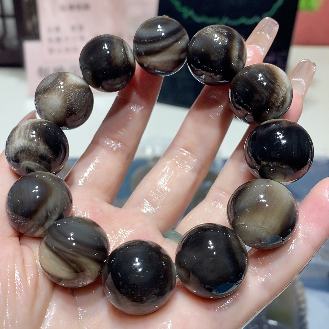 黑金手串2.0 可盘玩