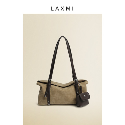 Laxmi原创小众复古绒面腋下包