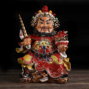 坐虎财神镇宅赵公明家居风水摆件