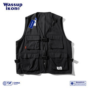 WASSUPIKON美式工装马甲男春夏季机能风军事战术坎肩背心潮牌外套