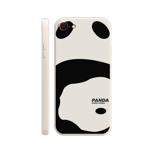 适用苹果SE3手机壳iPhoneSE2二代2023年新款熊猫iphone三代硅胶第二保护套es男女ipse全包防摔磨砂第三代外壳
