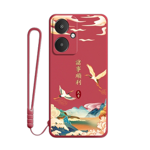 适用红米13C手机壳小米Redmi十三C国风磨砂硅胶全包防摔保护套C5G男女新款c13外壳送钢化膜老人用redmic学生