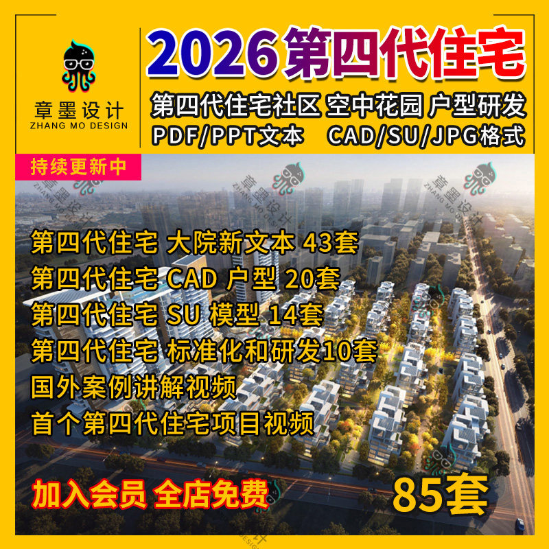 2026第四代住宅社区空中花园户型研发CAD图纸建筑方案文本PPT合集