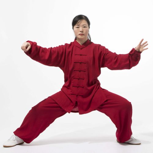 柏龄春季棉麻锦太极服男练功服女武术服表演服八段锦服装工厂直销