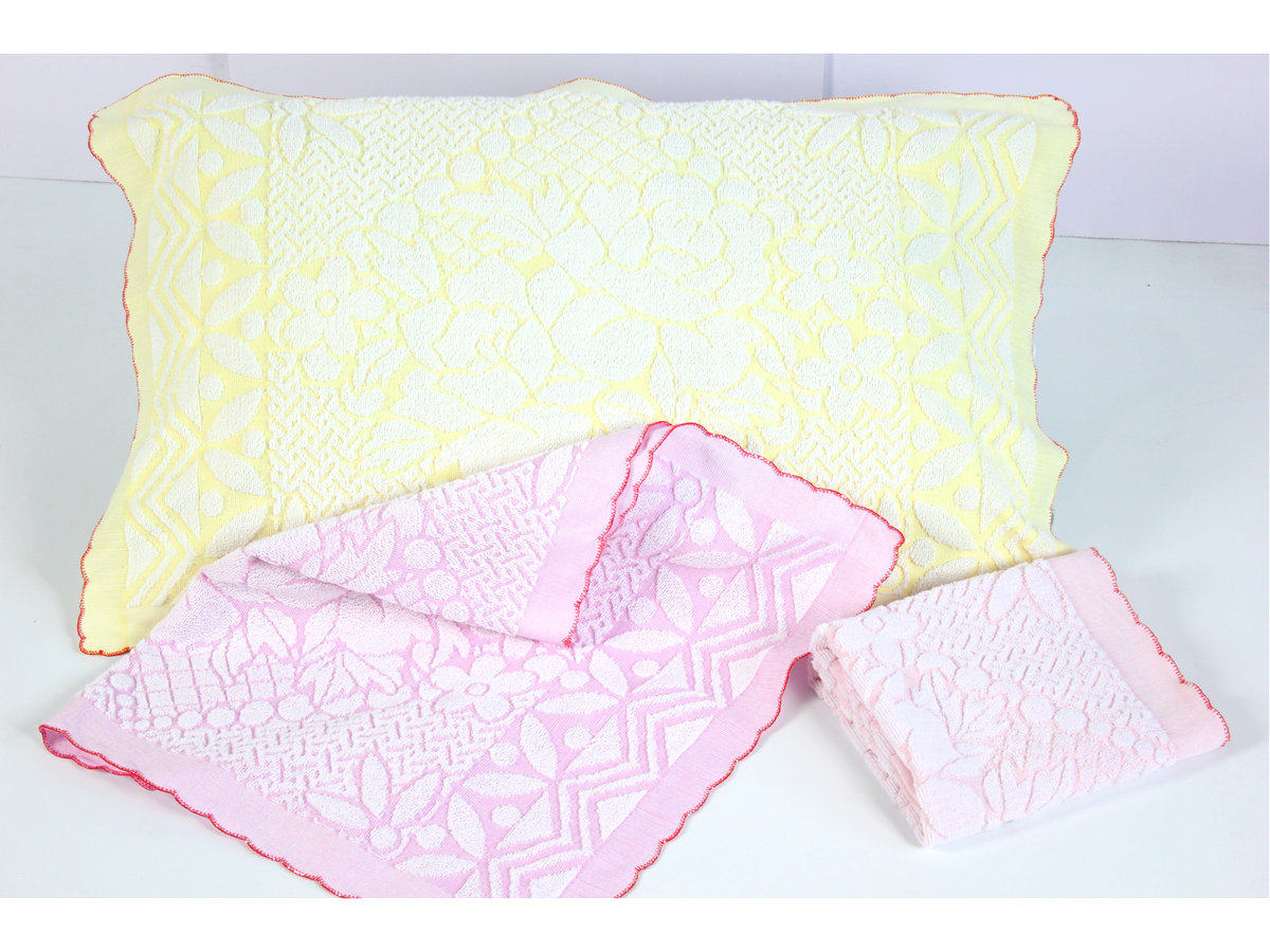 全新纯棉上海老式复古枕巾凹凸提花月牙边少数民族包头巾单条装