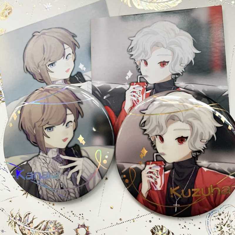 晞老师 彩虹社2434叶&葛葉 双闪仿烫工艺 吧唧 徽章 现货