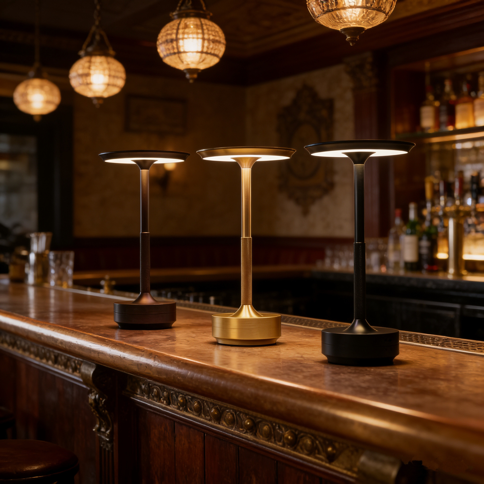 轻奢现代简约复古餐厅酒吧清吧户外酒店装饰台灯床头充电氛围桌灯