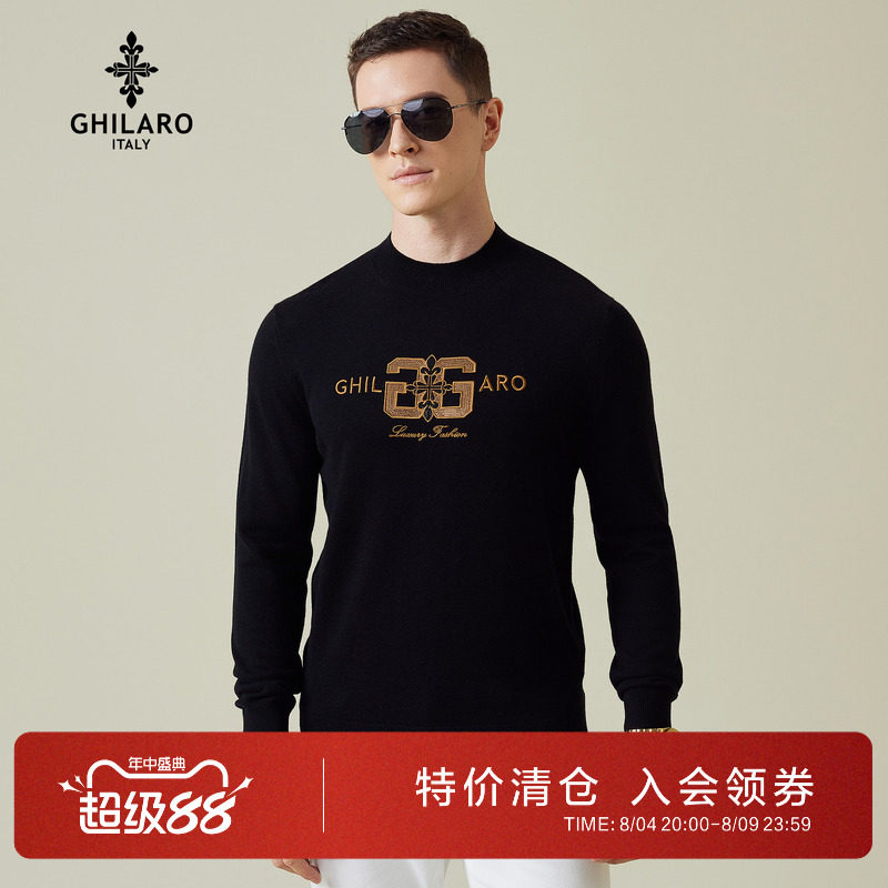 古劳吉那诺秋季绵羊毛半高领毛衣