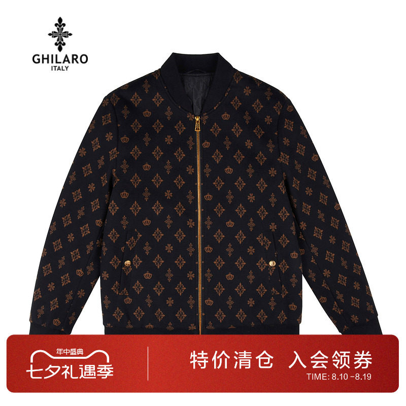 古劳吉那诺棒球领针织夹克外套男