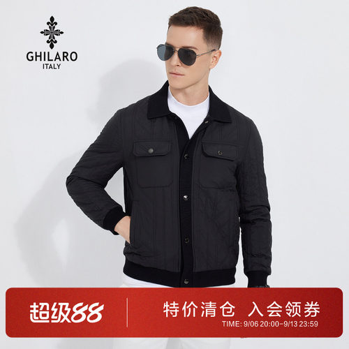 古劳针织翻领冬季棉衣棉服外套男