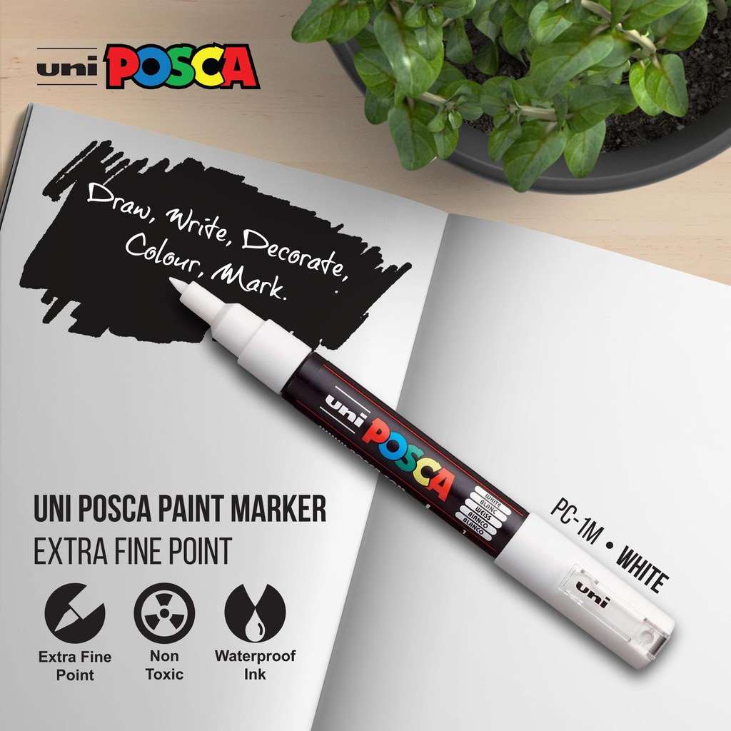 三菱UNI POSCA PC-1M丙烯马克笔0.7mm极细高光笔水性广告笔涂鸦笔