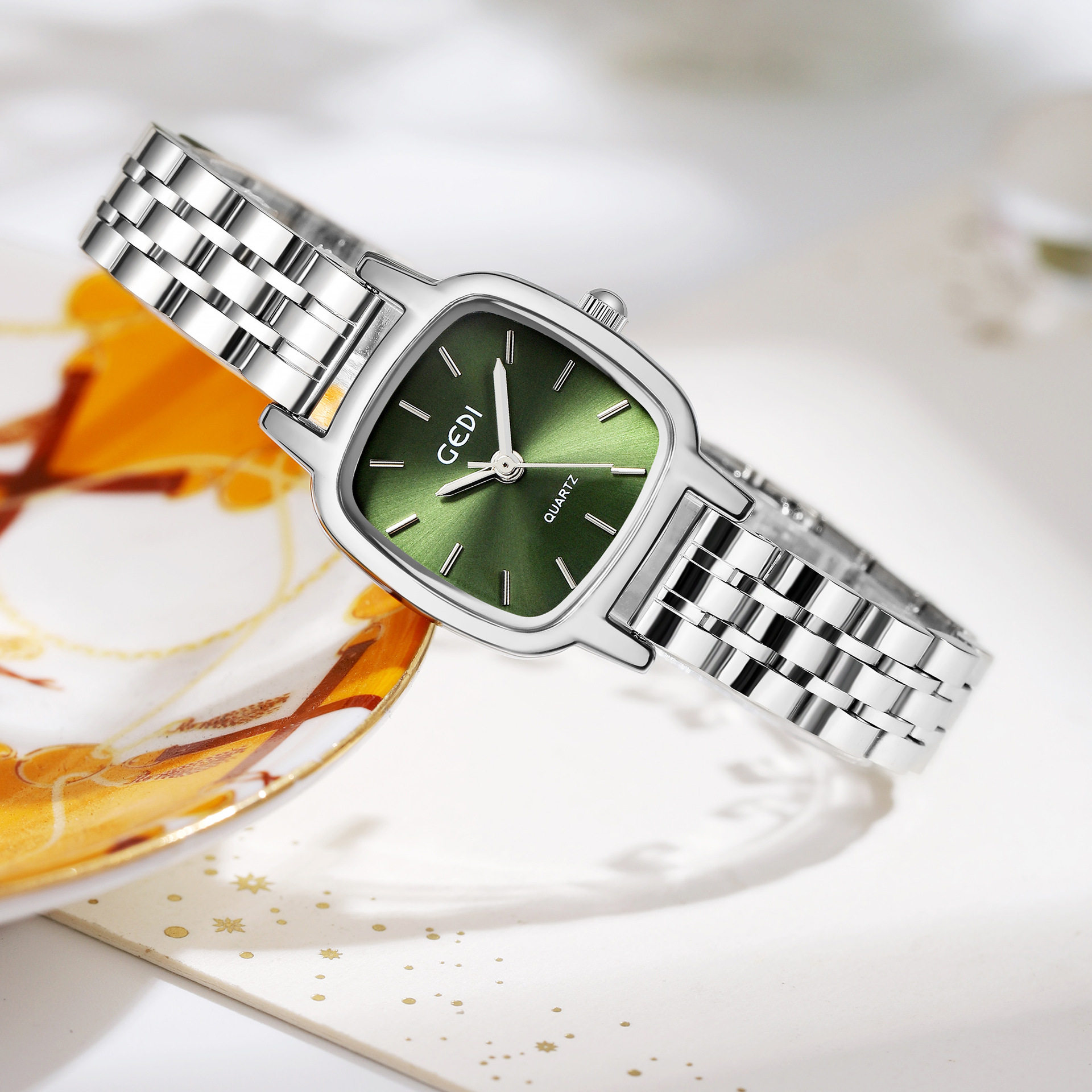 歌迪GEDI小众级感腕表简约学生款钢带石英表防水女士手表