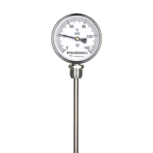 工业双金属温度计水温计测温仪wss411不锈钢径向加长探杆高精度