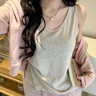 雪花棉春夏季 上衣 bm慵懶風寬松打底內搭小吊帶背心女外穿辣妹無袖