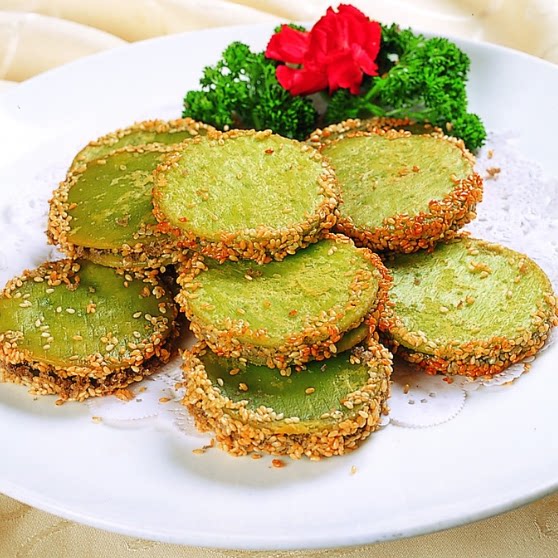 阿诺 绿茶佛饼 香芋饼 酒店传统糕点 油炸半成品小吃 12个