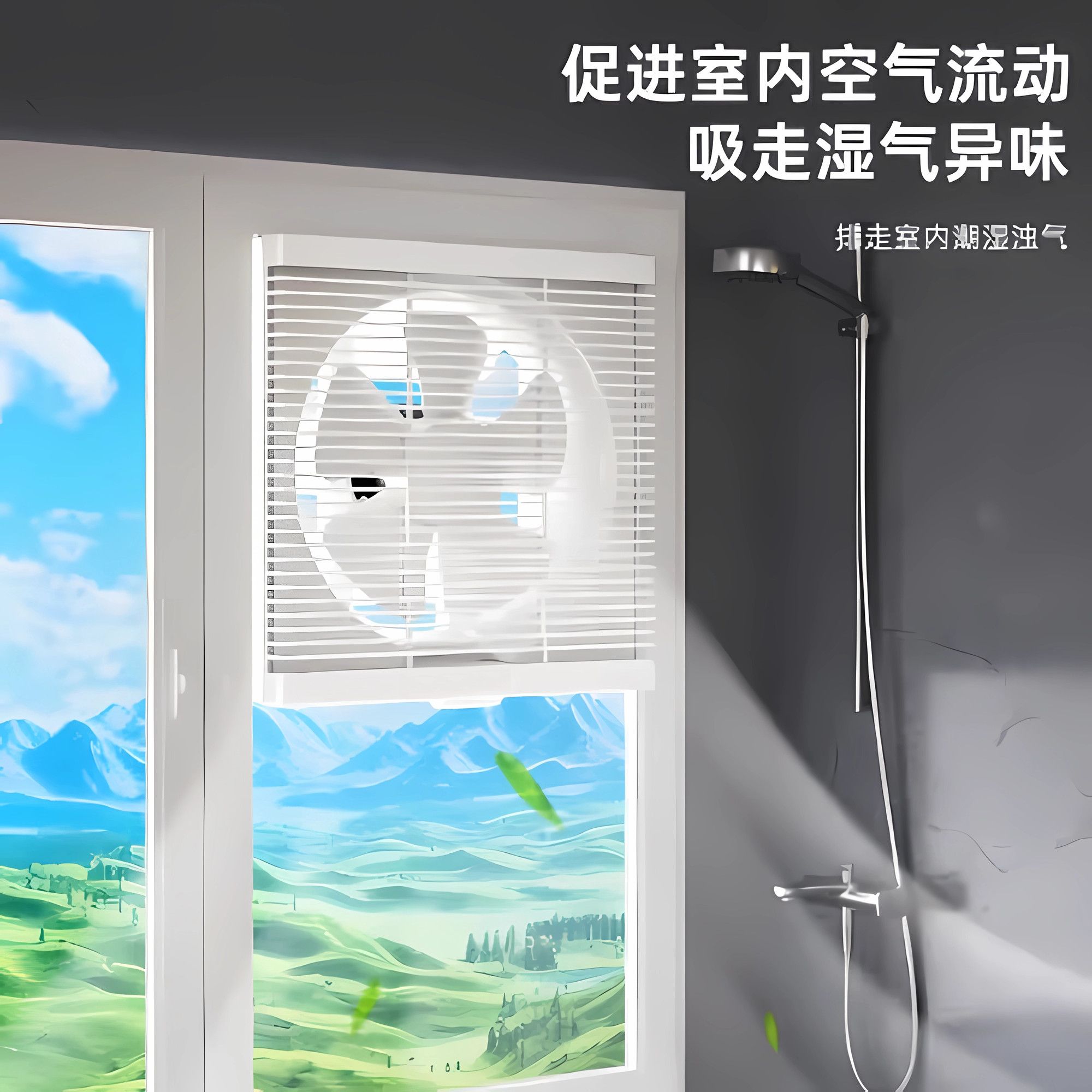 小型抽油烟机可移动窗口换气扇商用防尘浴室玻璃窗排烟机炒粉柴火