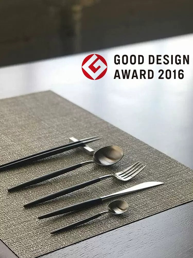 新款 葡萄牙Cutipol复古黑银纯手工不锈钢餐具牛排刀叉勺筷子套装