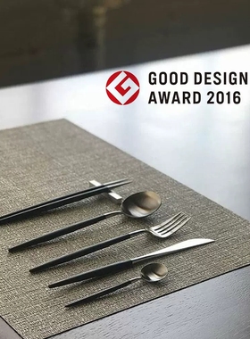 新款 葡萄牙Cutipol复古黑银纯手工不锈钢餐具牛排刀叉勺筷子套装