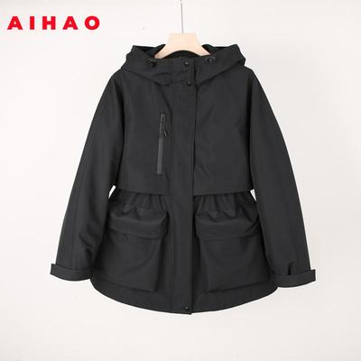 中长款连帽风衣设计感休闲冲锋衣